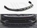 Maxton Design Gloss Black Front Splitter (+Flaps) V.2 VW Golf R Mk8 (2020-)